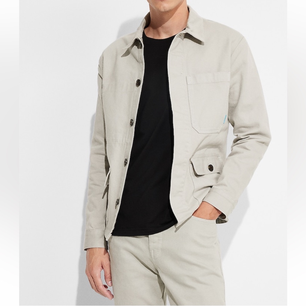 Express X Simon Spurr Stone Denim Chore Jacket